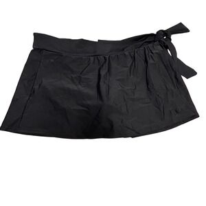 Hapari Black Sarong Swim Skirt Bottoms Built-in Brief XL